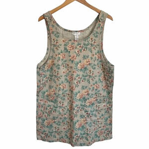 Jones New York Vintage 90s Floral Overall Dress size Large